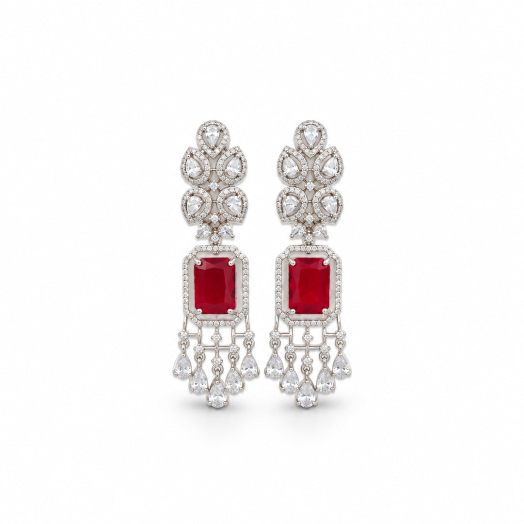 Miayaa Rouge Émeraude Drop Earrings