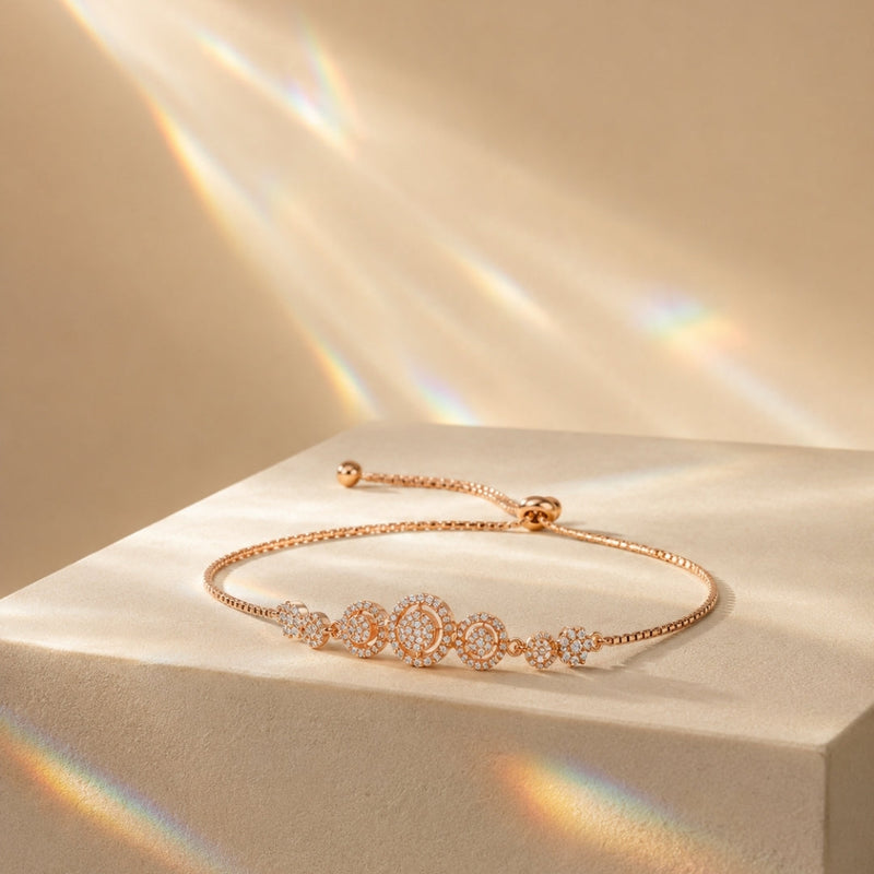Celestial Jewellery: The Meaning of Moon, Star and Sun Designs - Miayaa Moon Phase Pavé Adjustable Bracelet by Miayaa