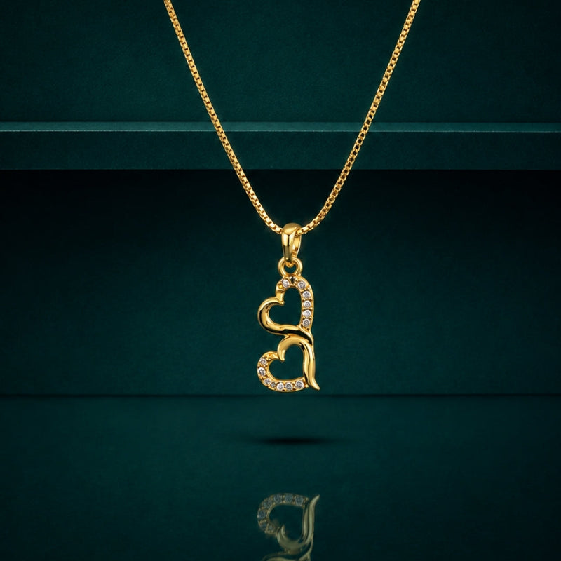 Heart Pendant Necklace: Meaning, Styles and When to Gift One - Miayaa Twin Hearts Pavé Pendant Necklace by Miayaa