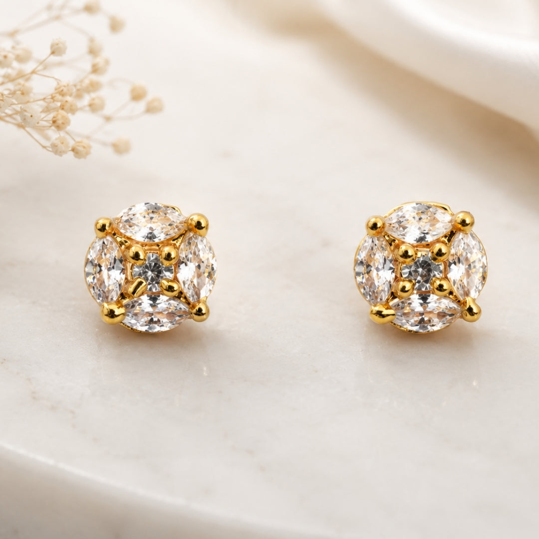 Miayaa Marquise Compass Crystal Cluster Stud Earrings - lifestyle