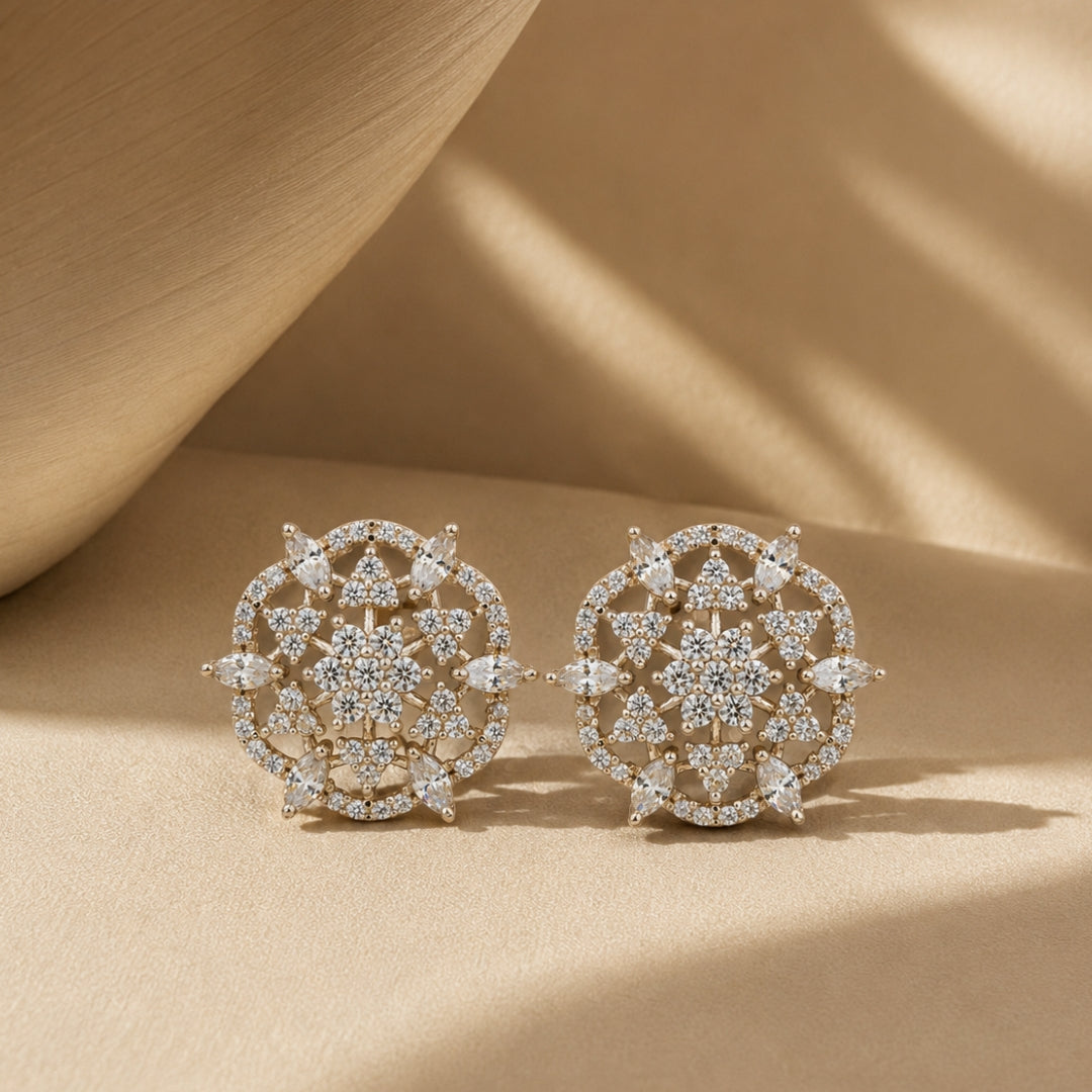 Miayaa Mandala Dreamcatcher Crystal Stud Earrings - lifestyle
