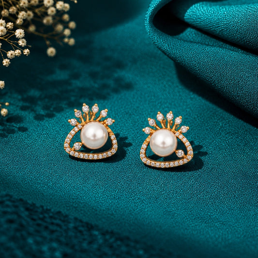 Miayaa Evil Eye Pearl Lash Stud Earrings - lifestyle
