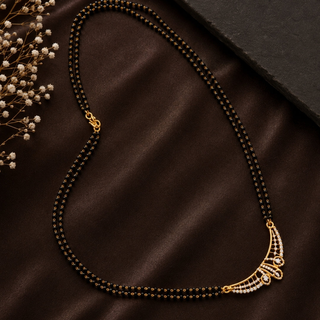 Miayaa Crescent Arc Teardrop Mangalsutra - lifestyle