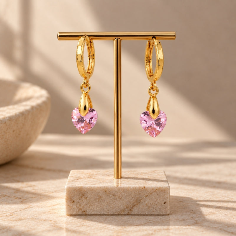 Miayaa Rose Heart Hoop Earrings