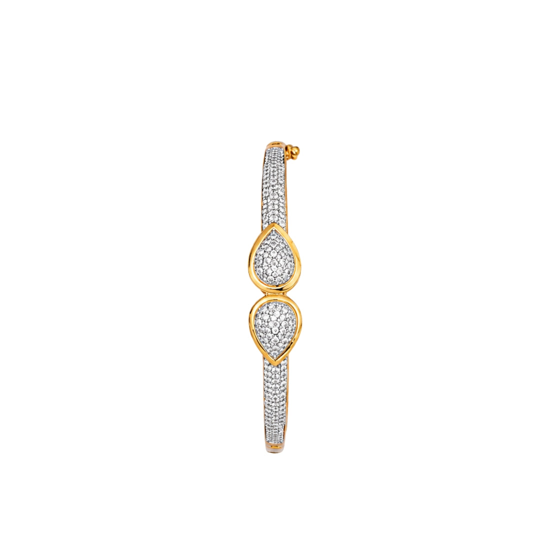 Miayaa Goutte Dorée Pavé Bangle - white background side profile