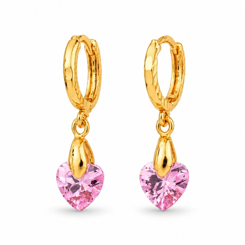 Miayaa Rose Heart Hoop Earrings