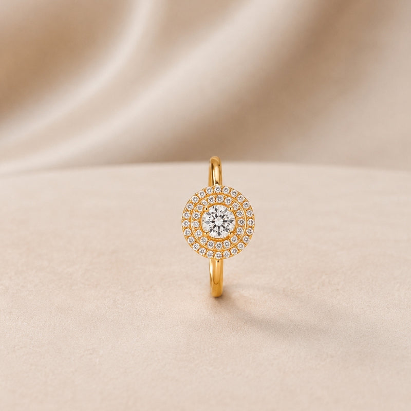 Miayaa Double Halo Solitaire Ring