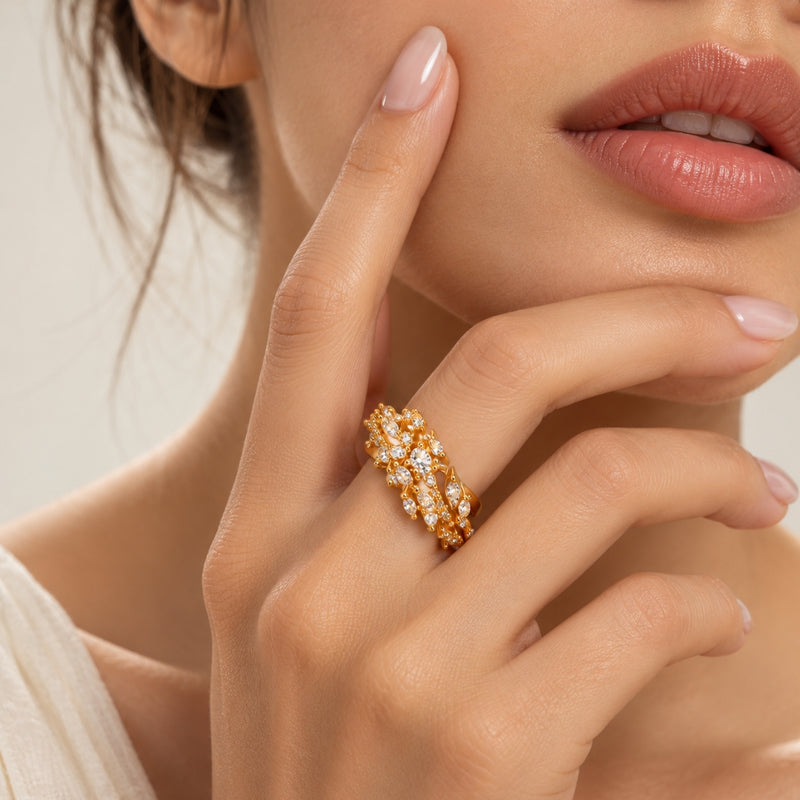 Miayaa Petal Cluster Ring
