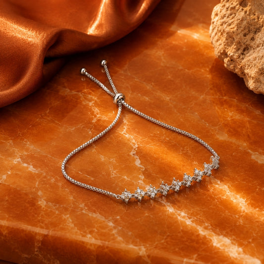 Miayaa Crystal Cluster Station Adjustable Bracelet - lifestyle
