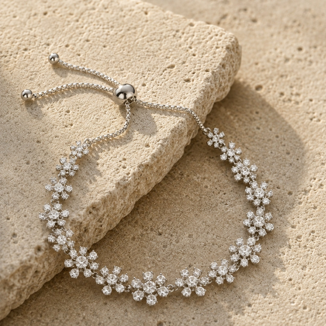 Miayaa Crystal Daisy Chain Adjustable Bracelet - lifestyle