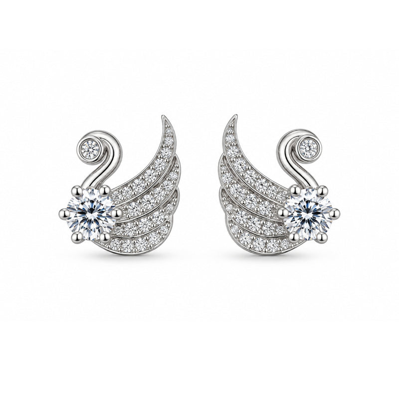 Miayaa Angel Wing Pavé Solitaire Stud Earrings