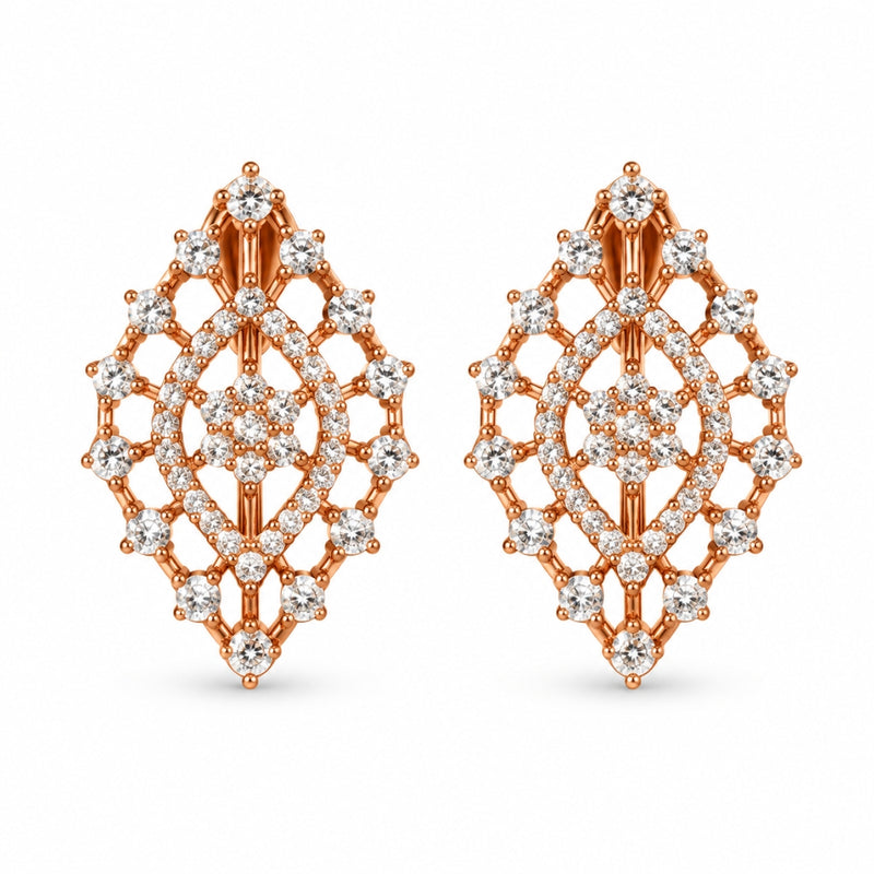 Miayaa Lattice Marquise Diamond Stud Earrings