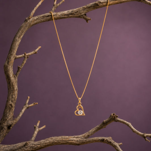 Miayaa Amour Solitaire Heart Pendant Necklace