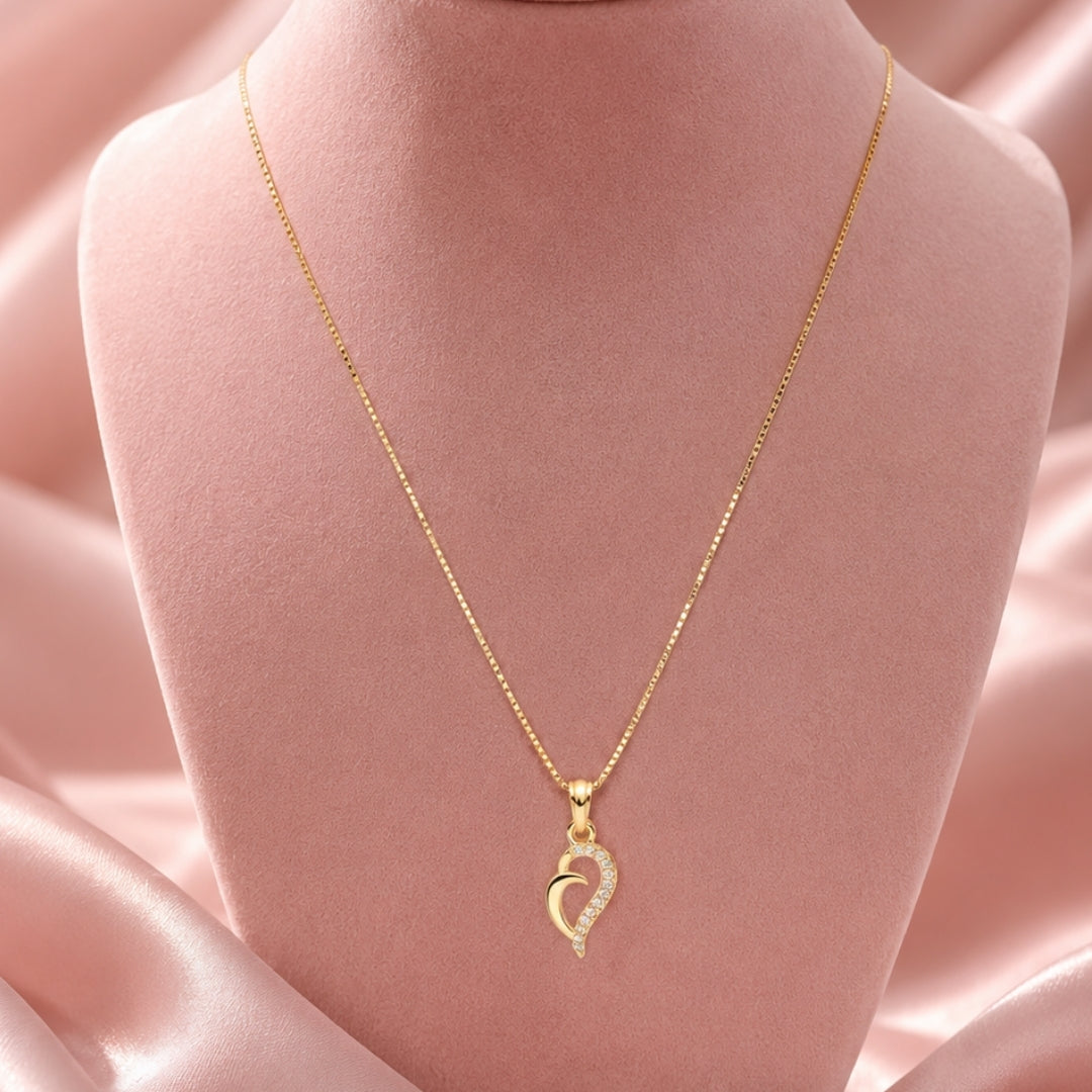 Miayaa Half Heart Pavé Pendant Necklace