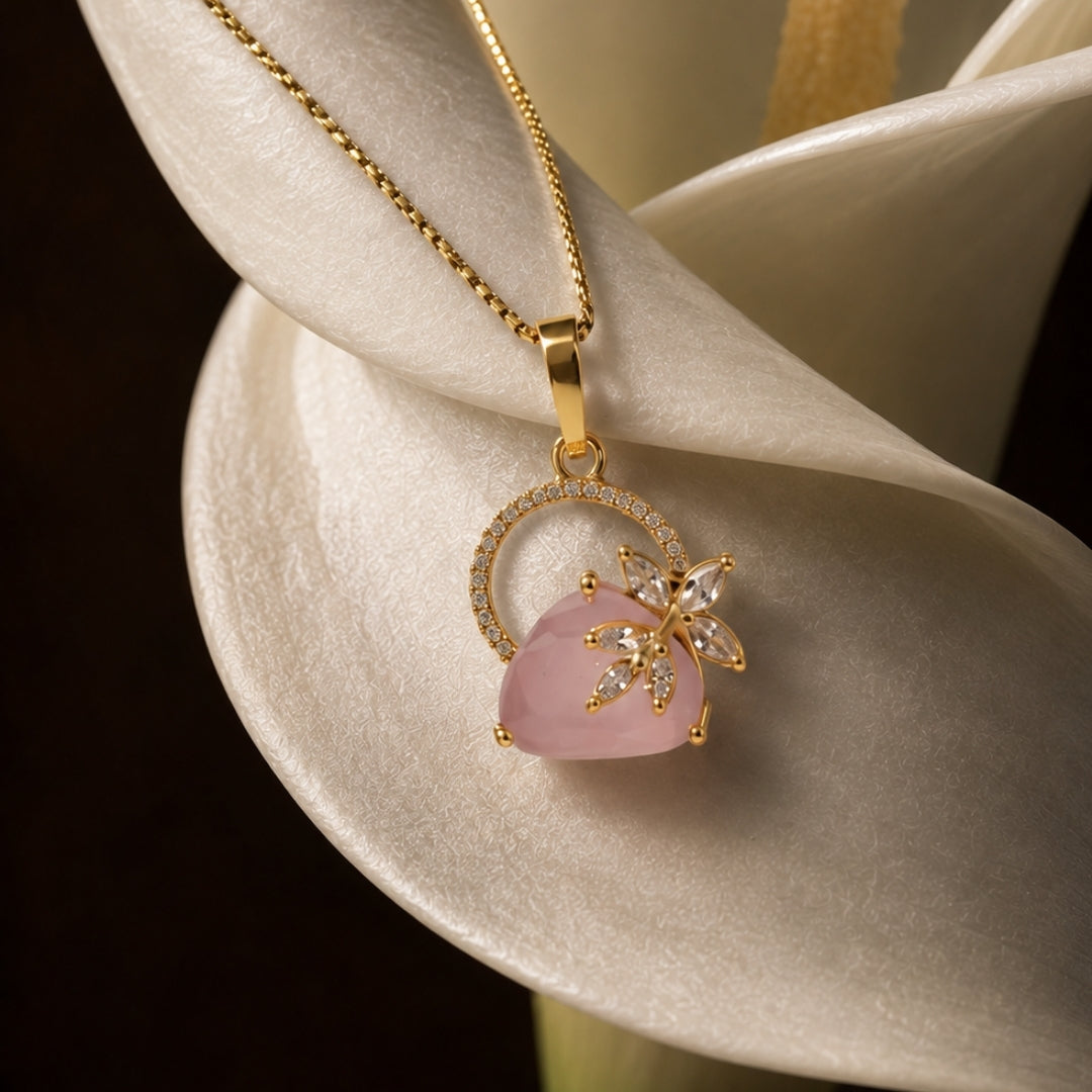 Miayaa Blossom Heart Butterfly Pendant Necklace