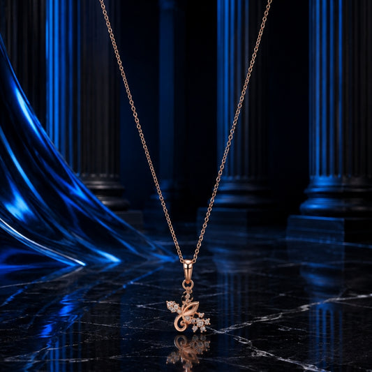 Miayaa Rose Butterfly Bloom Pendant Necklace
