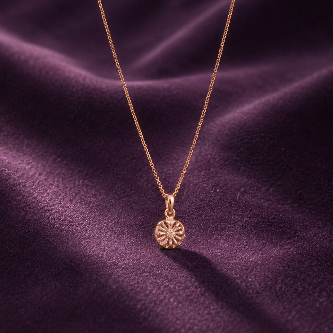 Miayaa Soleil Daisy Disc Pendant Necklace