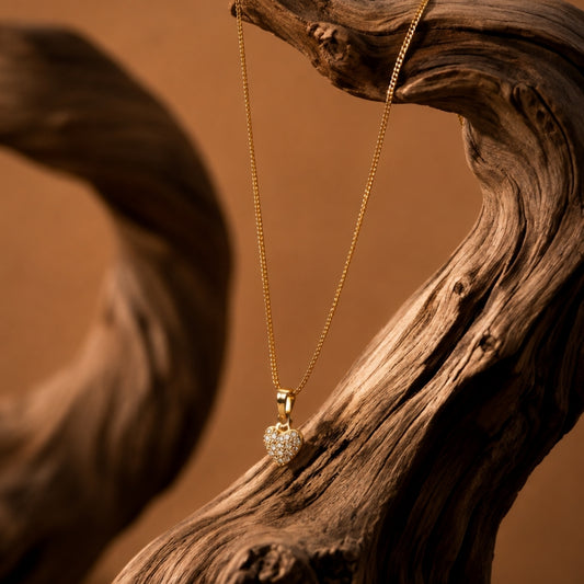 Miayaa Amour Pavé Heart Charm Necklace