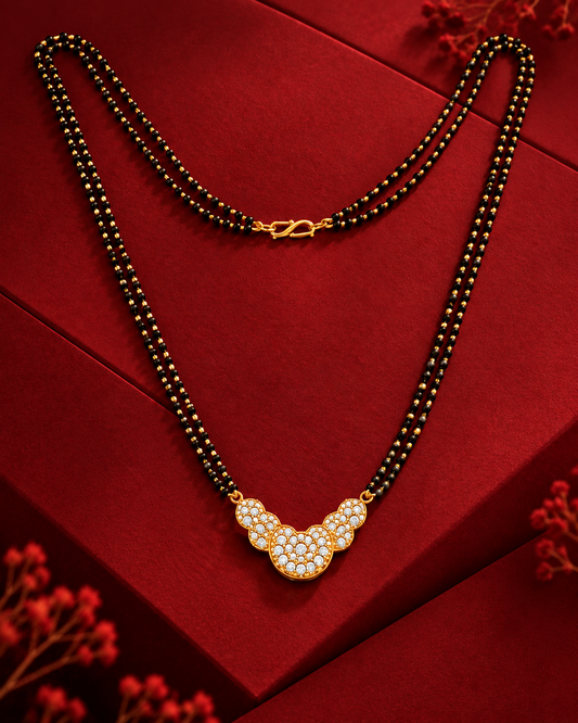 Miayaa Triple Circle Pavé Mangalsutra