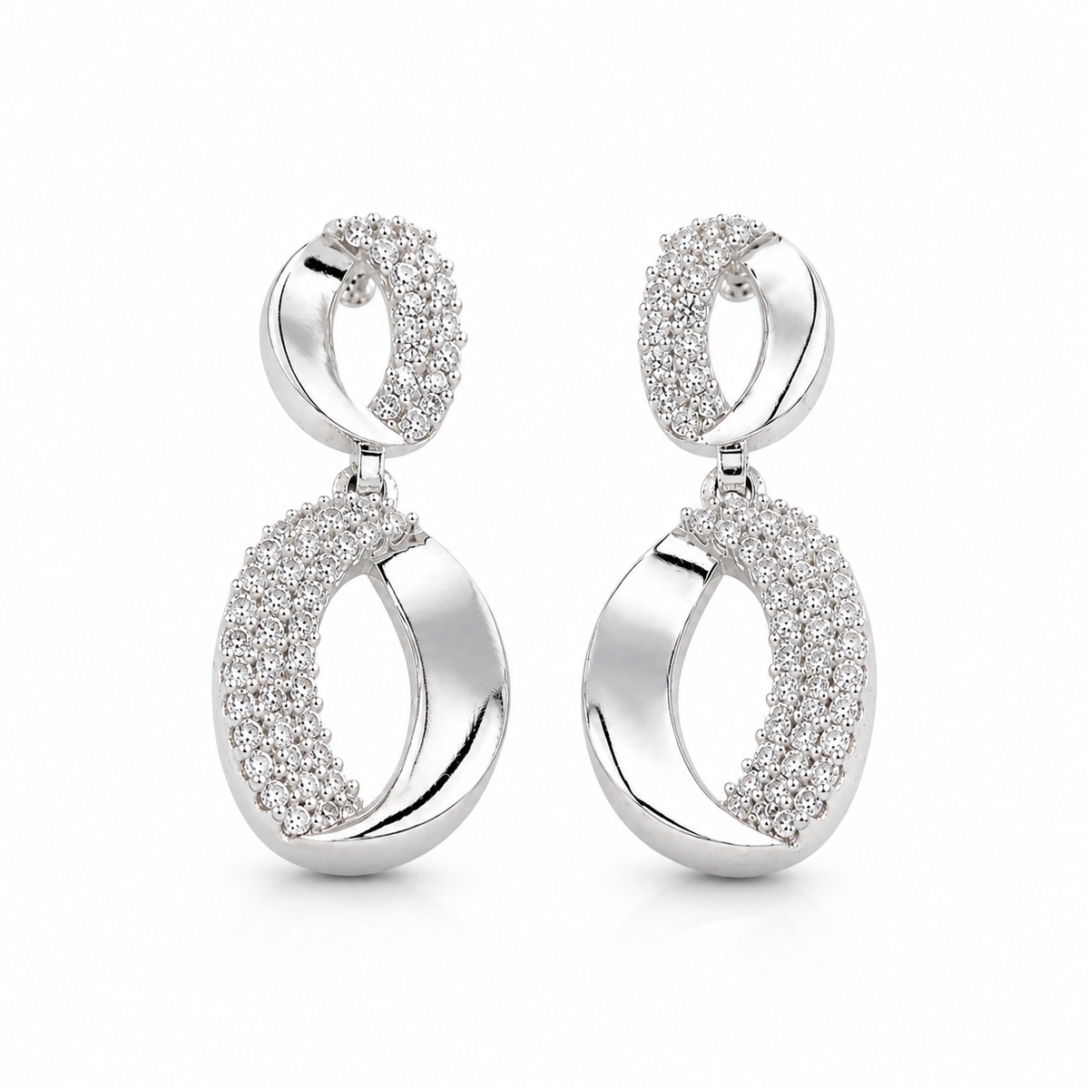 Miayaa Orbit Drip Hoops – white background