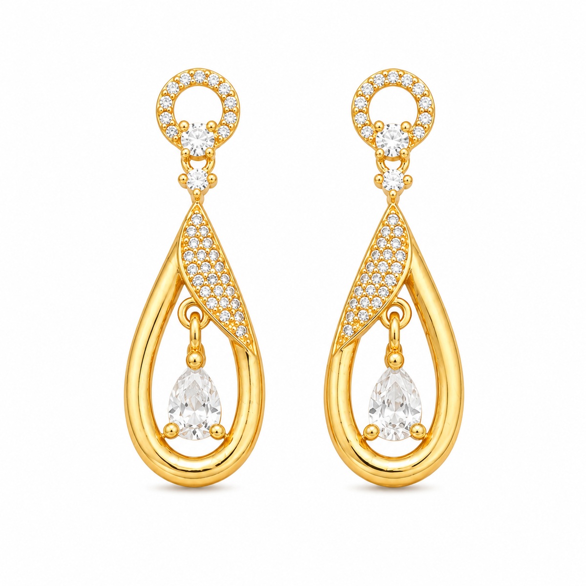 Miayaa Aura Drop Earrings – white background