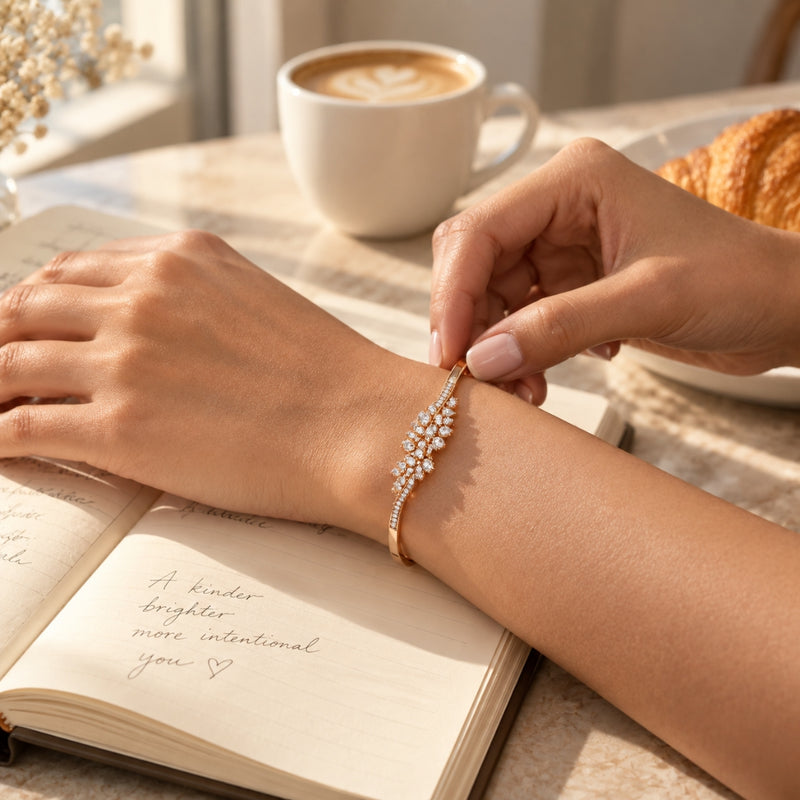 Miayaa Floral Vine Marquise Bangle