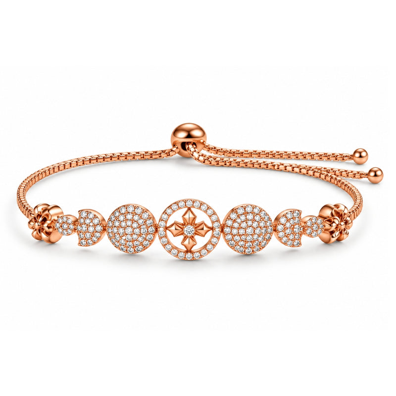 Miayaa Celestial Compass Pavé Disc Slider Bracelet