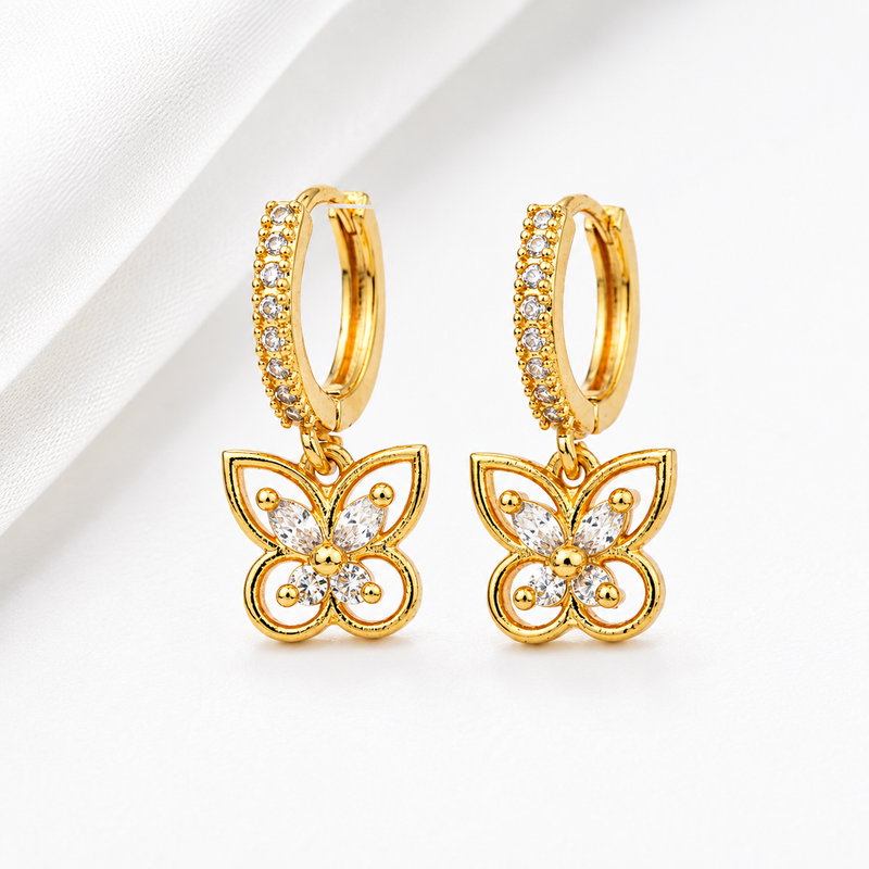 Miayaa Butterfly Charm Hoops
