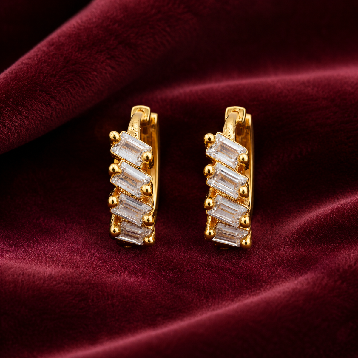 Miayaa Loop Charm Earrings – white background 2