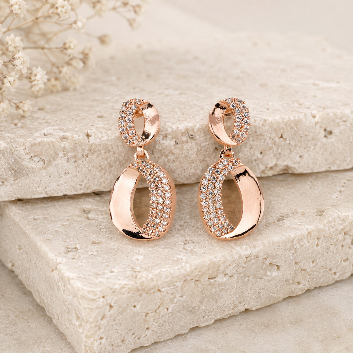 Miayaa Open Diamond Drops – travertine lifestyle