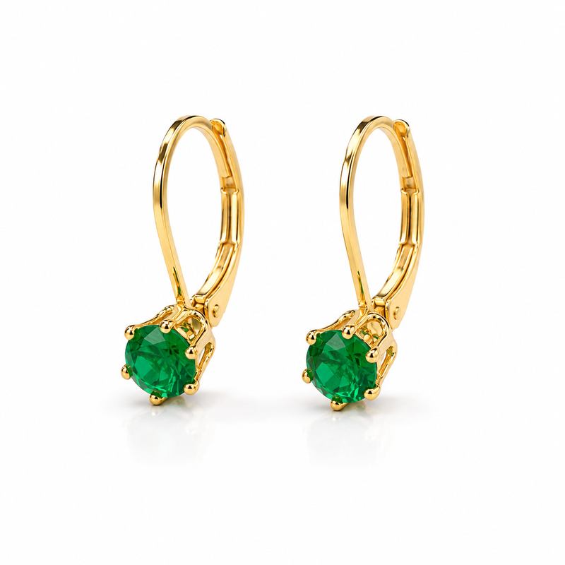 Miayaa Emerald Solitaire Earrings