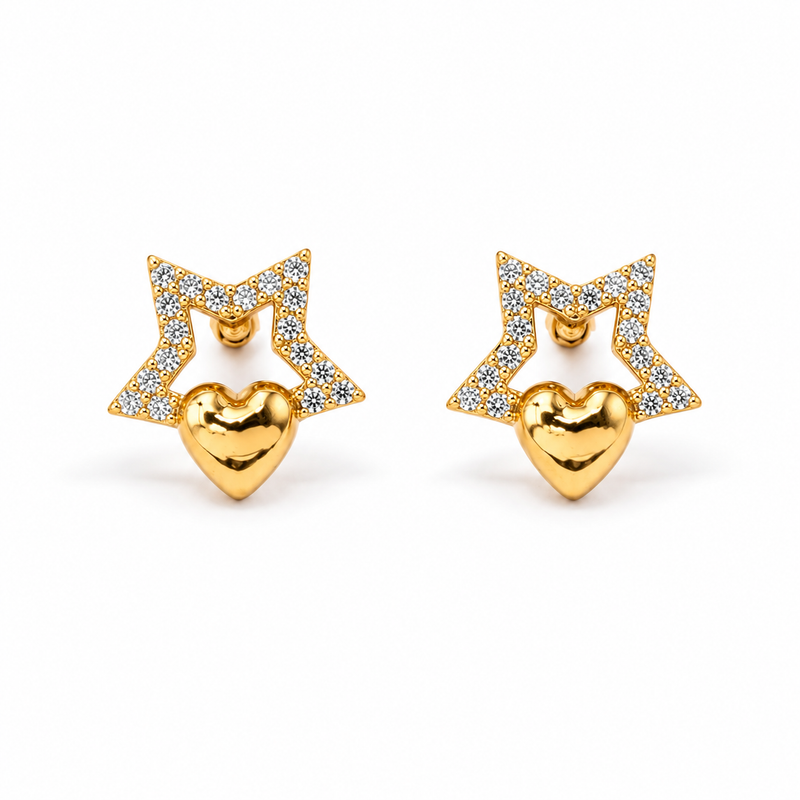 Miayaa Celeste Star Heart Earrings