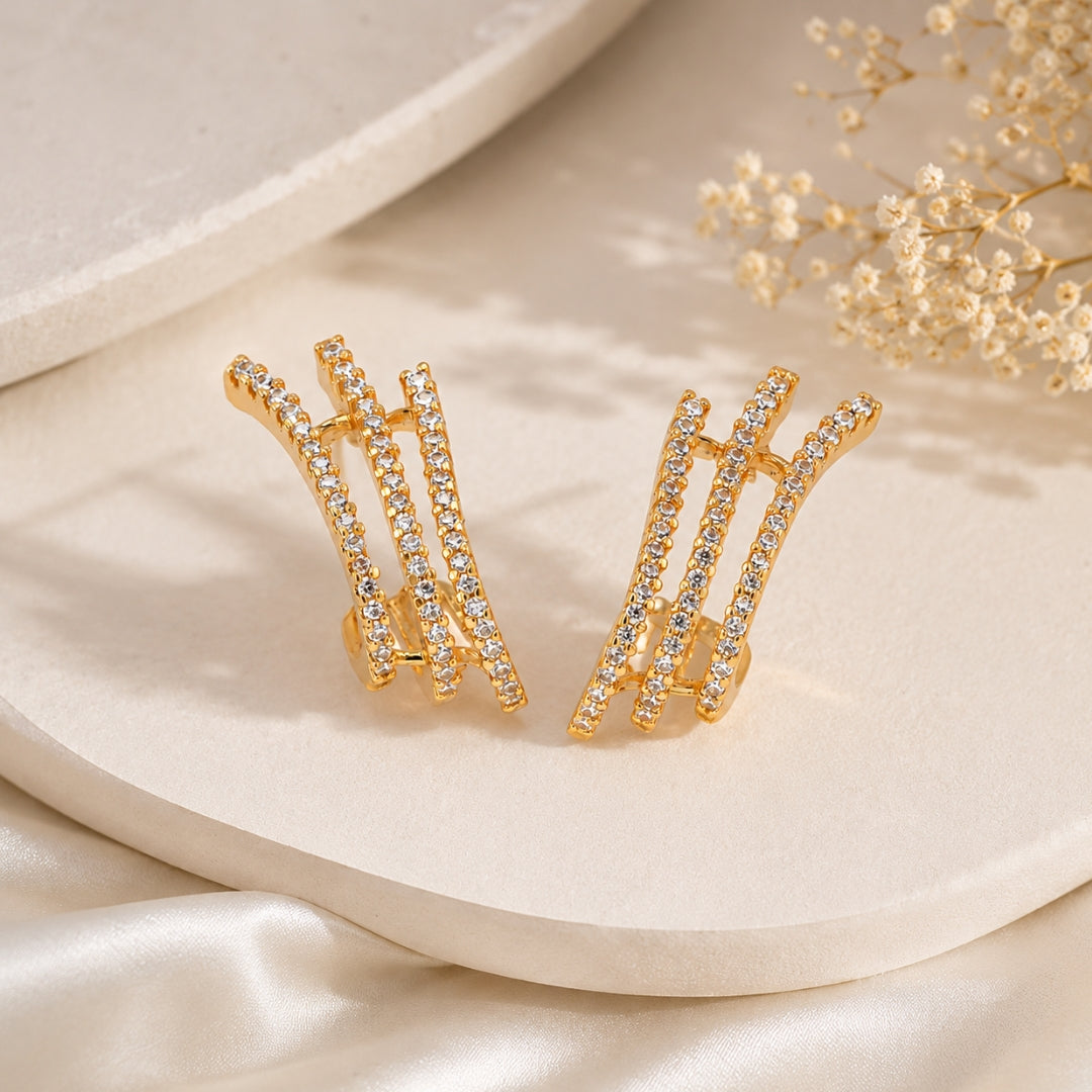 Miayaa Crystal Multi-Bar Ear Crawler Studs