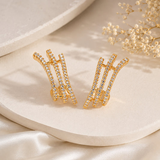Miayaa Crystal Multi-Bar Ear Crawler Studs