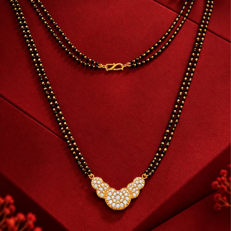 Miayaa Triple Circle Pavé Mangalsutra