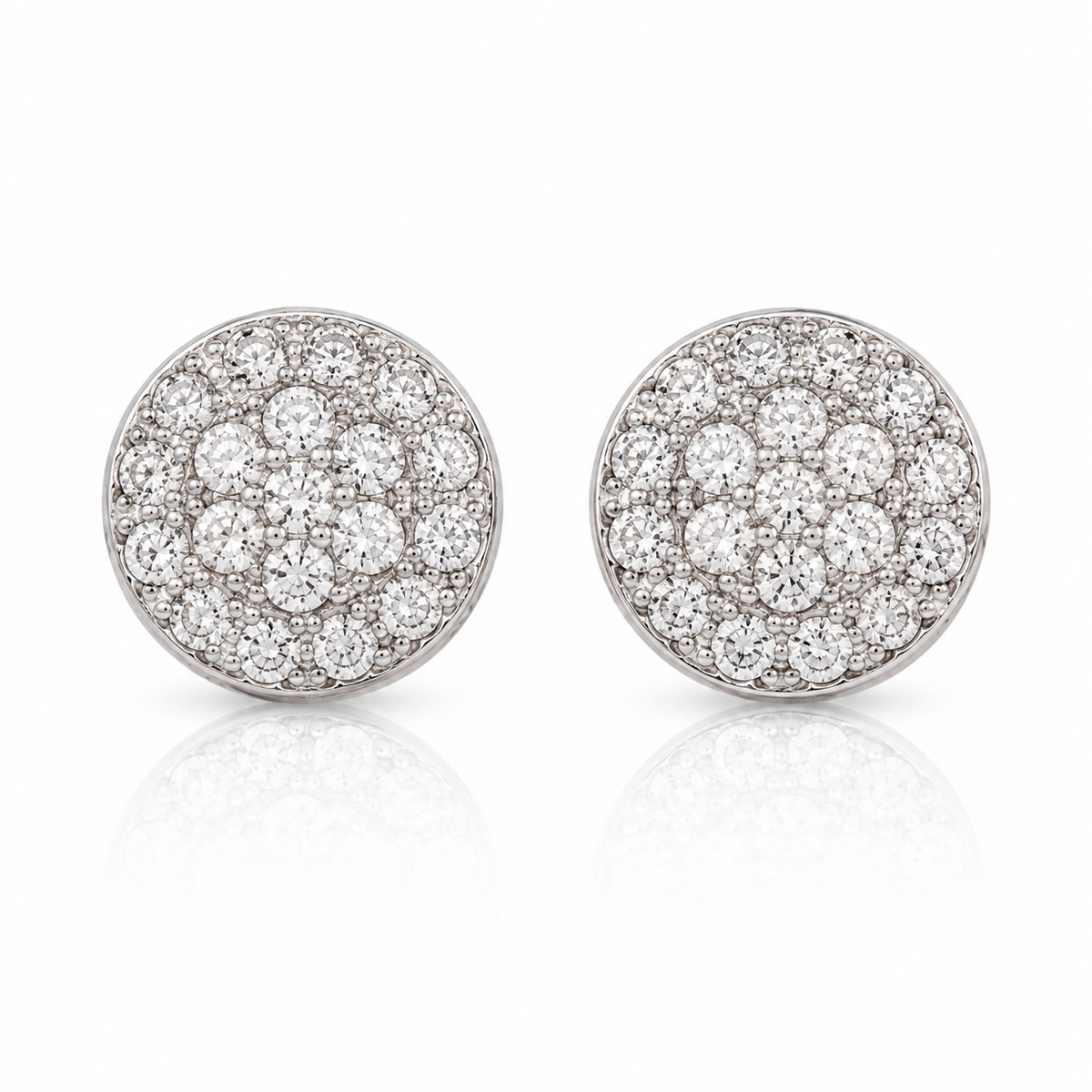 Miayaa Pavé Ball Studs – white background