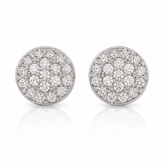 Miayaa Pavé Ball Studs – white background